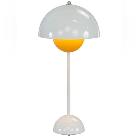 &Traditon Flowerpot Lamp in white and yellow - Picture 1 of 6